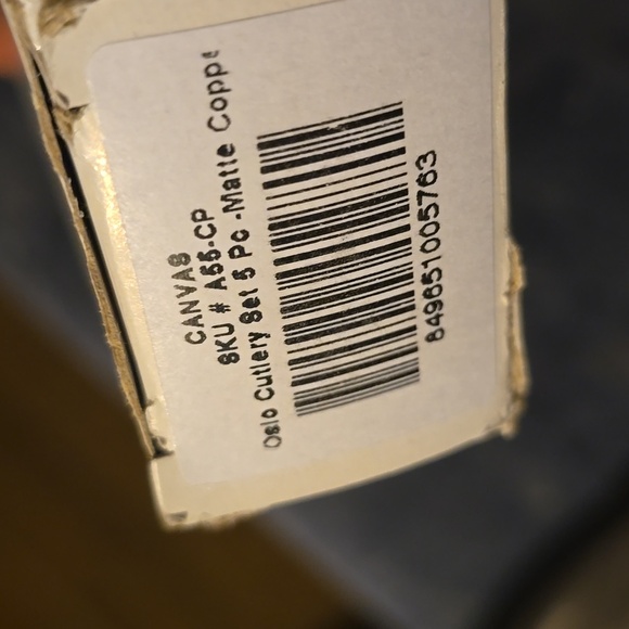 Oslo Cutlery 5 Pc Set in Matte Copper, Service For 1,  Retail Price $105.00US - Picture 7 of 7